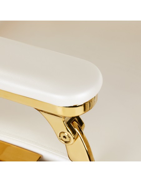 Gabbiano barber chair Francesco Gold white