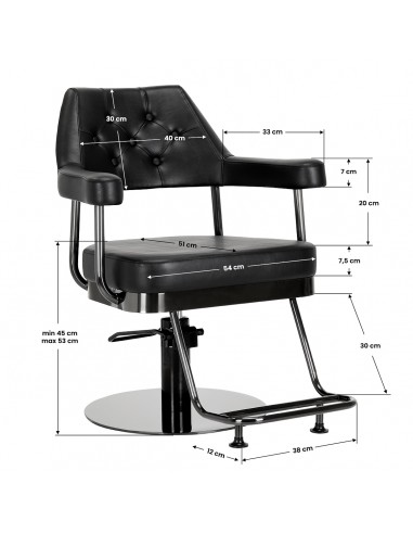 Gabbiano hairdressing chair Granda black
