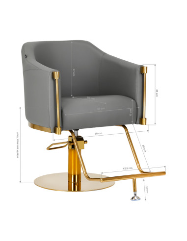 Hairdressing chair Burgos Gold Gray