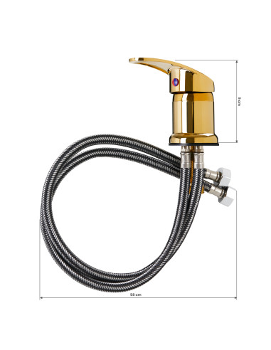 Faucet for a hairdressing wash unit, gold