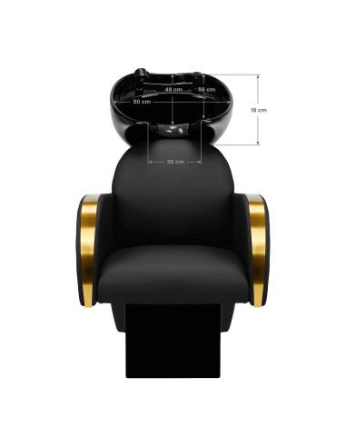 Gabbiano hairdressing wash unit Malaga gold and black