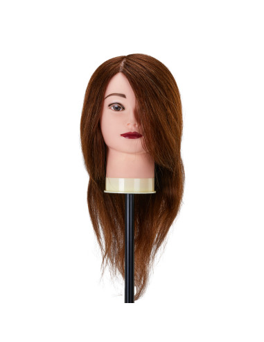 Gabbiano WZ1 hairdressing training head, natural hair, color 4, length 16"