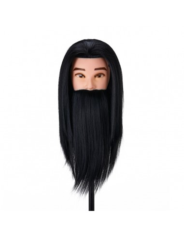 Gabbiano WZ4 training head with beard, synthetic hair, color 1, length 8"+6"
