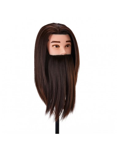 Gabbiano WZ4 training head with beard, synthetic hair, color 4, length 8"+6"