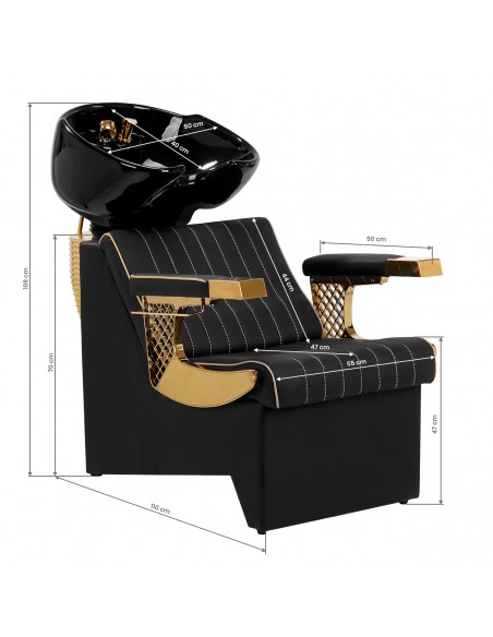 Gabbiano barber wash unit Marcus gold black