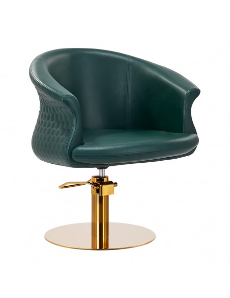 Gabbiano hairdressing chair Wersal gold bottle green