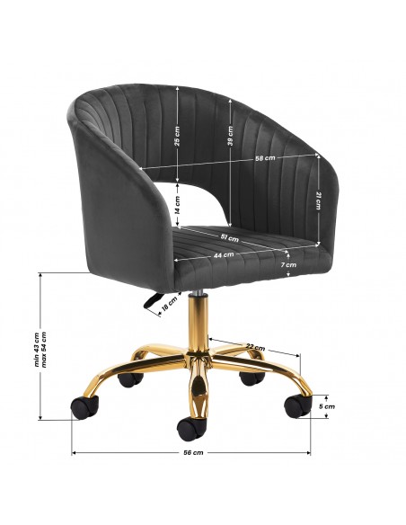 4Rico swivel chair QS-OF212G gray