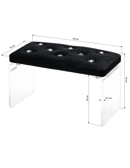 Momo Diamond manicure support stand Velour Black