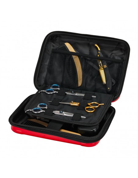 Barber hairdressing case red