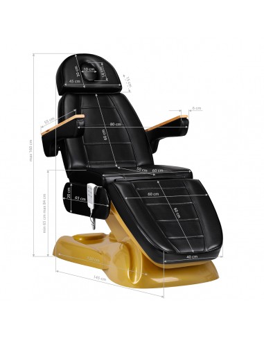 SILLON Lux 273b electric cosmetic chair 3 motors gold black