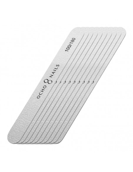 Ocho Nails straight file slim 100/180 10 pcs.