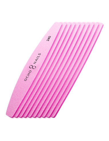 Ocho Nails half-moon metal core file + polishers 240 10 pcs.