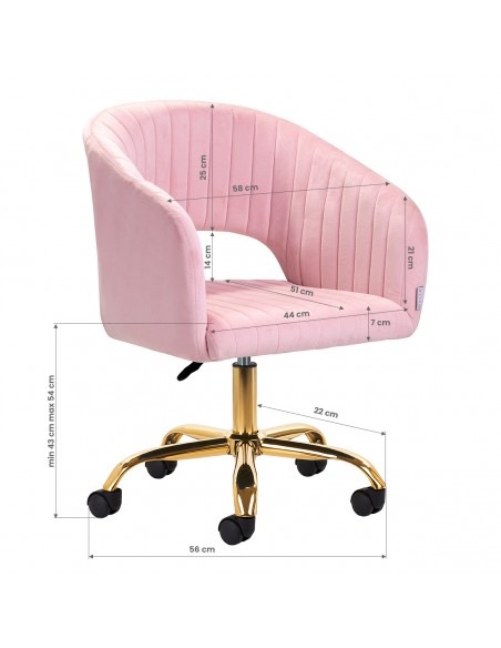 4Rico swivel chair QS-OF212G pink