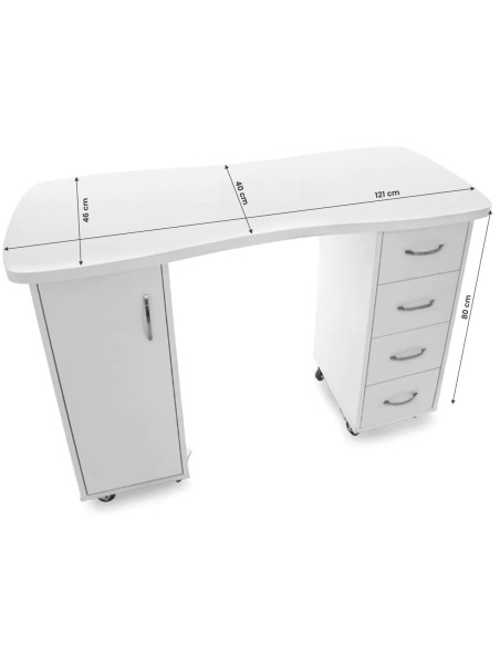 Desk 2027 white two cabinets 