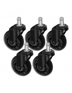 Roll Speed stool wheel black press-on set of 5 pieces