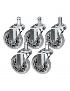 Roll Speed silver press-on stool wheel set of 5 pieces