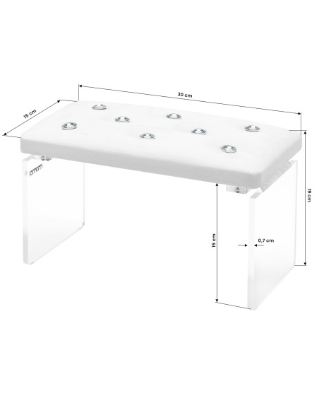Momo Diamond manicure support stand Velour white