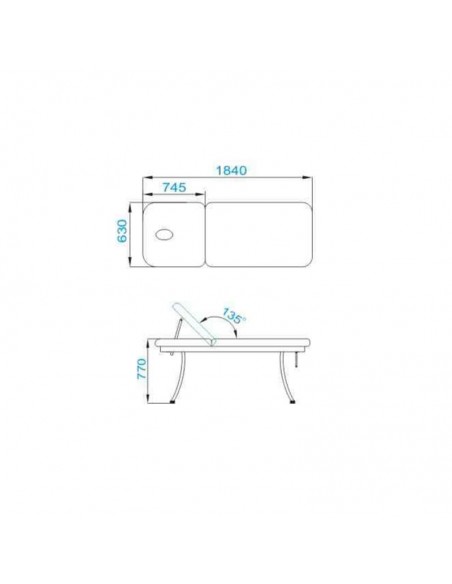 Massage bed azzurro 328 white