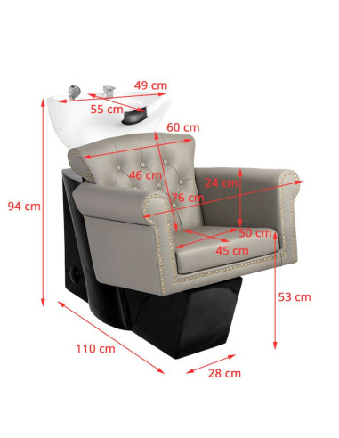 Gabbiano barber wash unit Berlin gray