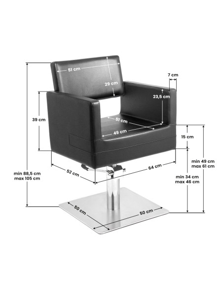 Gabbiano black sofia hairdressing chair