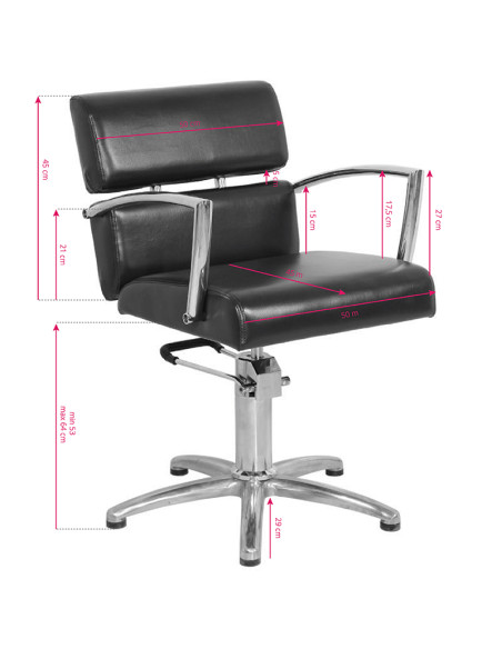 Gabbiano black hairdressing chair in Brussels