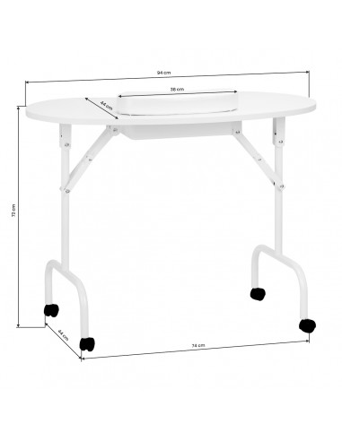 Folding desk 4031 white + bag
