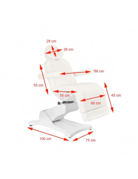 Electric cosmetic chair azzurro 869a rotary 4 engine white