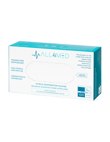 All4med disposable diagnostic nitrile gloves pink m