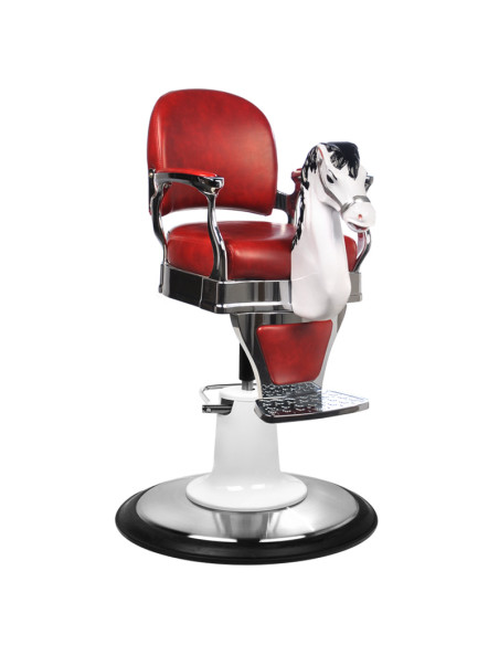 Gabbiano children's barber chair, maroon horse
