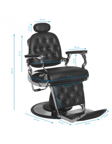 Gabbiano barber chair francesco black