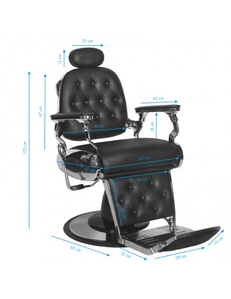 Gabbiano barber chair francesco black