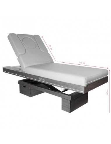 Spa cosmetic bed azzurro wood 815b heated light gray