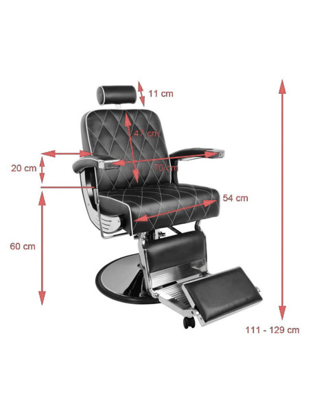 Gabbiano Black Imperial Barber Chair