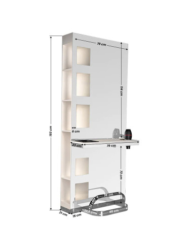 Gabbiano hairdressing console b058 pearl