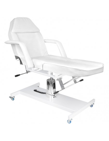Cosmetic chair hyd. basic 210 white on wheels