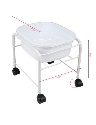 Simple pedicure tray with white wheels
