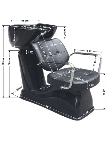 Gabbiano Vigo black hairdressing wash unit