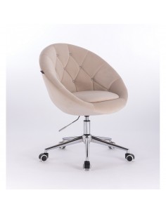 Hroove Salon Chair On Wheels - Beige BFHR8516CK