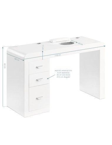 Cosmetic desk 312 white right