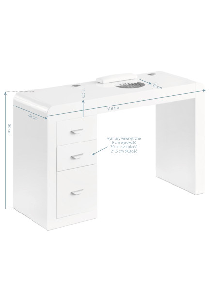 Cosmetic desk 312 white right