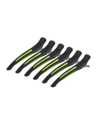Clamps hairdressing clips for hair e-13 6 pcs 11.5 cm mix neon
