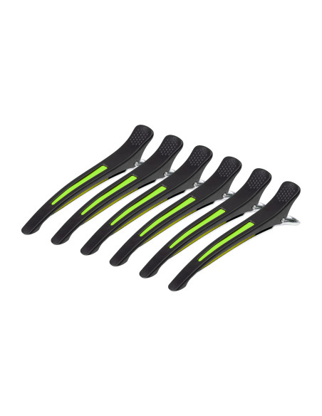 Clamps hairdressing clips for hair e-13 6 pcs 11.5 cm mix neon