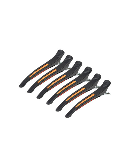 Clamps hairdressing clips for hair e-13 6 pcs 11.5 cm mix neon