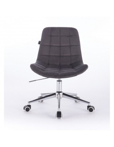 Hroove Salon Chair On Wheels - Grey Velour BF590K