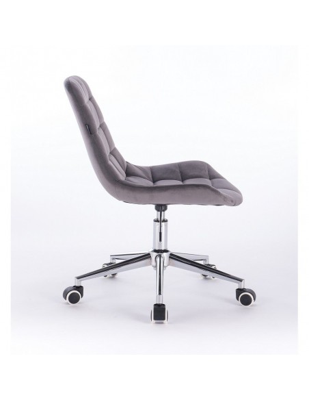 Hroove Salon Chair On Wheels - Grey Velour BF590K