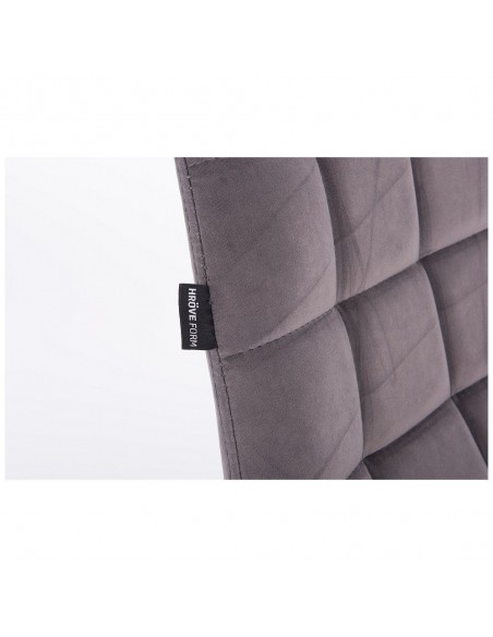 Hroove Salon Chair On Wheels - Grey Velour BF590K