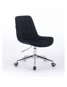 Hroove Salon Chair On Wheels - Black Velour BF590K