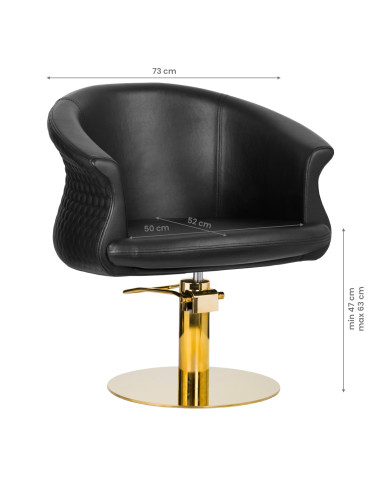 Gabbiano hairdressing chair Wersal gold black