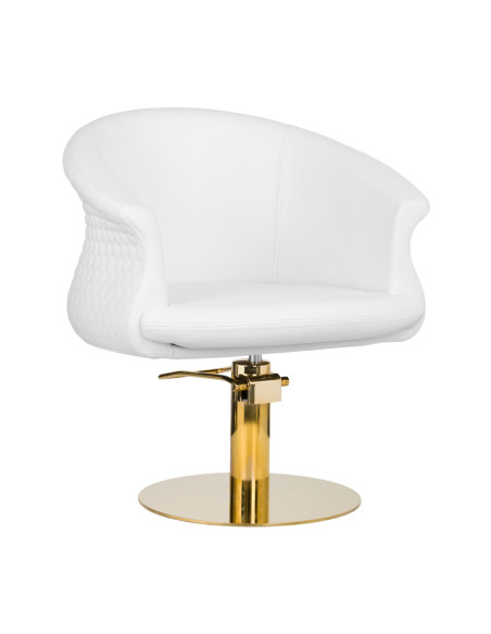 Gabbiano hairdressing chair Wersal white gold