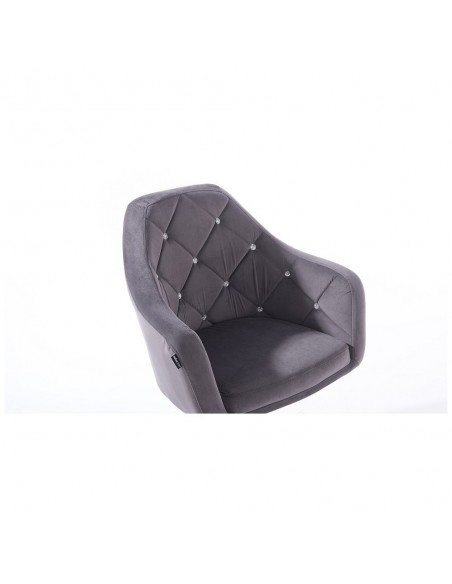 Hroove Salon Chair - Grey Velour Bella Furniture BFHR830